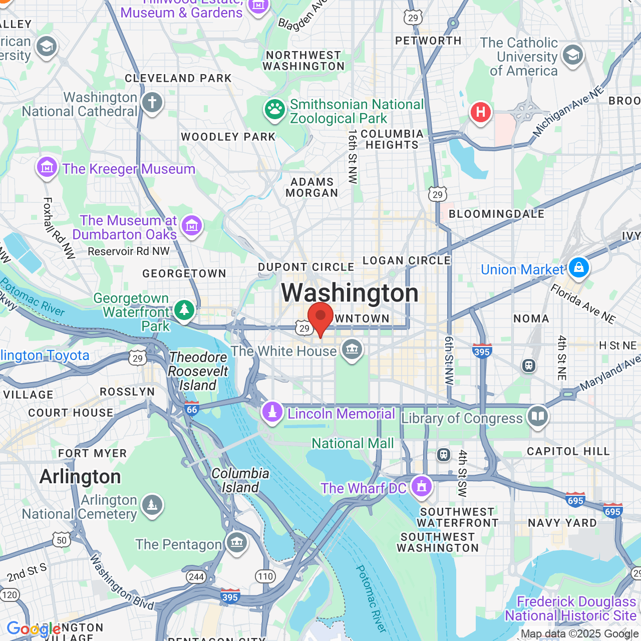Google map image of our location in 818 18th St NW Washington, DC